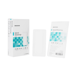 DRESSING, ISLAND BORDER-GAUZE STR LF 4X8" (25/BX 4BX/CS) | Quantity - 1x EA