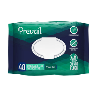 WASHCLOTH, PREVAIL W/LOTION FRAG FREE W/LID 12X8 (48/PK 12PK | Quantity - 1x PK