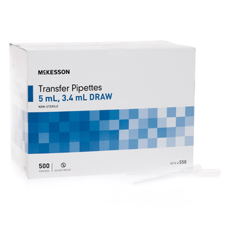 PIPETTE, TRANS 3.4ML DRAW 5ML (500/BX 10BX/CS) | Quantity - 1x BX