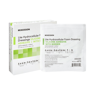 FOAM, ADH SIL LT W/BORDER 4"X4" (10/BX 20BX/CS) | Quantity - 1x EA