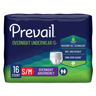 UNDERWEAR, OVERNIGHT PROT PREVAIL SM/MED 34-36" (16/PK 4PK/C | Quantity - 1x PK