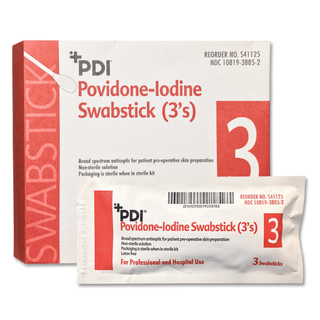 SWABSTICK, PVP PREP 3'S (3/PK 25PK/BX) | Quantity - 1x PK