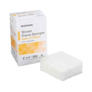 SPONGE, GAUZE 8PLY N/S 4"X4" (200/PK 20PK/CS) | Quantity - 1x CS