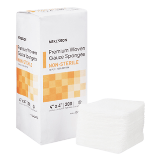 SPONGE, GAUZE 12PLY H-FOLD N/S4"X4" (200/PK 10PK/CS) | Quantity - 1x PK