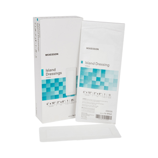 DRESSING, ISLAND BORDER-GAUZE STR LF 4X10" (25/BX 4BX/CS) | Quantity - 1x CS