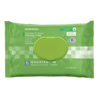 WIPE, WET FLUSHABLE XL UNSCNTDSFT PK W/LID (48/PK 12PK/CS) | Quantity - 1x PK