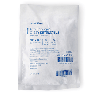 SPONGE, LAP 18X18 STR PW (5/PK40PK/CS) | Quantity - 1x PK