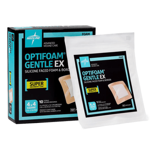 DRESSING, OPTIFOAM GENTLE EX SIL FACED 4"X4" (10/BX 10BX/CS) | Quantity - 1x EA