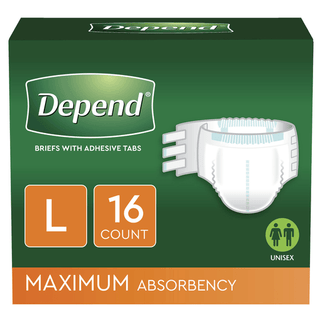 BRIEF, INCONT DEPENDS OVERNITEMAX ABSRB LG (16/PK) | Quantity - 1x PK