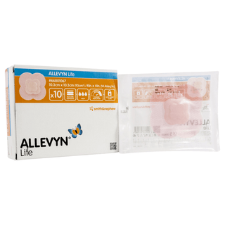 DRESSING, WND ALLEVY LITE LF SIL ADH 4X4 (10/BX | Quantity - 1x EA