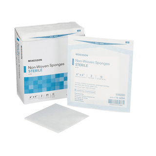 SPONGE, N/WOVN 4PLY 4"X4" STR 2'S (25PK/BX) | Quantity - 1x CS