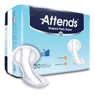 PAD, ATTENDS SUPER SHAPED (20/PK 4PK/CS) | Quantity - 1x CS
