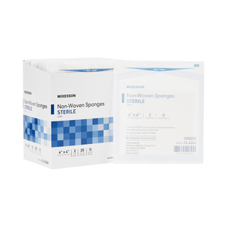 SPONGE, N/WOVN 4"X4" 6PLY STR (2/PK 25PK/BX) | Quantity - 1x PK