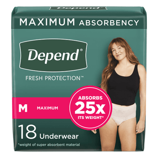 UNDERWEAR, DEPEND MAX ABSRB WMN MED (18/PK 2PK/CS) | Quantity - 1x PK