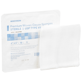 SPONGE, GZE TYPE-VII 12PLY STR4"X4" (2/PK 25PK/BX 24BX/CS) | Quantity - 1x PK