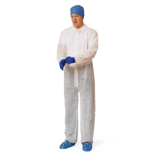 COVERALL SPUNBND ELSTWRST/OPNANK WHT XL