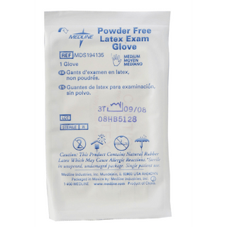 GLOVE EXAM LATEX PF STERILE SINGLES MD