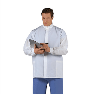 COAT LAB SHORT UNISEX WHITE BARRIER SM