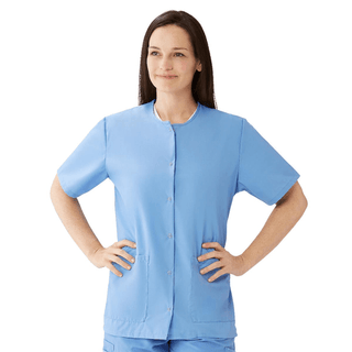 TOP SCRUB JEWEL-NECK 2PKT CEIL XS