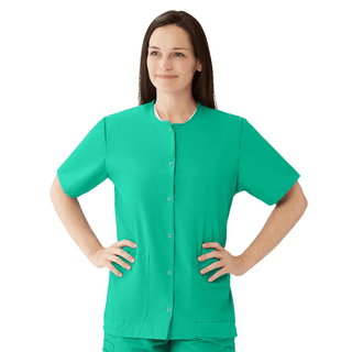 TOP SCRUB JEWEL-NECK 2PKT JADE SM