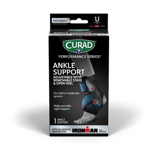 BRACE ANKLE W/STAYS RETAIL BLK 4/CS