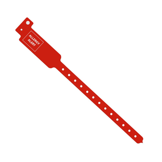ID BAND 10 RED ALLERGY ALERT TRI-LAM