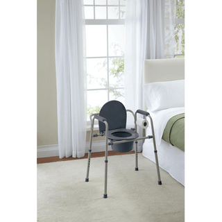COMMODE BEDSIDE KD MB GREY  350 LB
