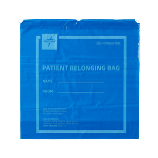 BAG PATIENT BELONG DRWSTRG 20X20 BLUE