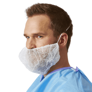 COVER BEARD SPUNBOND ELASTIC WHT  OSFM
