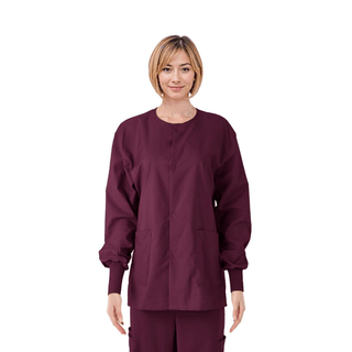 JACKET SCRUB WINE CE USEX KNIT CUF LRG