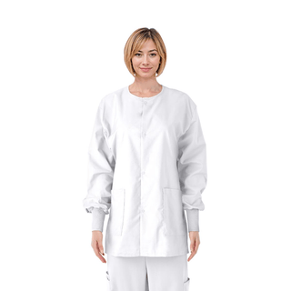 JACKET SCRUB WHITE CE USEX KNIT CUF LRG