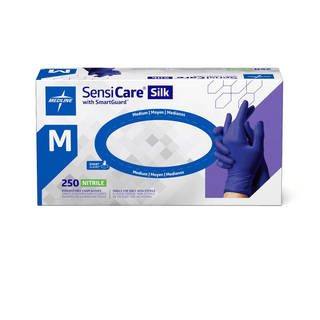 GLOVE EXAM PF NITRILE SILK W/FILM  MD