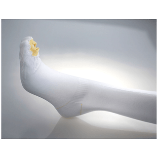 ALBA ULTRACARE ANTI-EMBOLISM STOCKINGS - Anti-Embolism Stocking, UltraCARE, Knee Short Length, Large, Calf Circumference: 15"-17", Length to Knee: 14"-16", Top Color: Yellow, Toe Port Color: Blue, 12/cs | Quantity - 1x CS