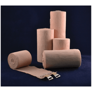 AMBRA LE ROY MIDLASTIC ELASTIC BANDAGE - Premium Elastic Bandage, 3" x 5 yds (Stretched) with Double Clip Closure, Tan, Latex Free (LF), 10/bx, 5 bx/cs | Quantity - 1x CS