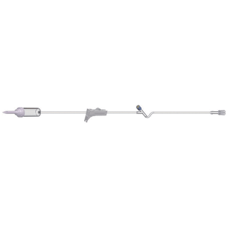 AMSINO AMSAFE IV ADMINISTRATION SETS - IV Secondary Piggyback IV Set,  20 Drops Per mL, 40" Length, 10 mL Priming Volume, Vented/Non-Vented, Roller Clamp, Rotating Male Luer Lock, Hanger, PE Poly Pouch, 50/cs | Quantity - 1x CS