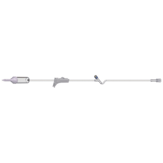 AMSINO AMSAFE IV ADMINISTRATION SETS - IV Secondary Piggyback IV Set,  20 Drops Per mL, 40" Length, 10 mL Priming Volume, Vented/Non-Vented, Roller Clamp, Rotating Male Luer Lock, Hanger, PE Poly Pouch, 50/cs | Quantity - 1x CS