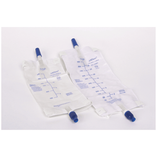AMSINO AMSURE URINARY LEG BAGS - Leg Bag, 900mL Large, Bottom Draining, Anti-Reflux, Push-Pull Valve with 2 Pre-Assembled Latex Free (LF) Straps, Sterile Fluid Pathway, 48/cs | Quantity - 1x CS