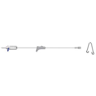 AMSINO AMSAFE IV ADMINISTRATION SETS - IV Secondary Piggyback IV Set,  20 Drops Per mL, 40" Length, 10 mL Priming Volume, Vented/Non-Vented, Roller Clamp, Rotating Male Luer Lock, Hanger, PE Poly Pouch, 50/cs | Quantity - 1x CS