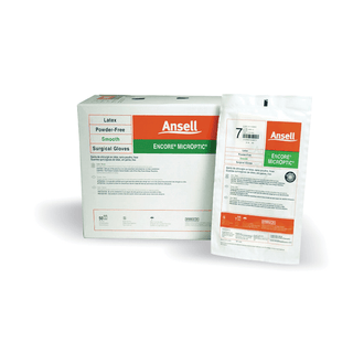 ANSELL ENCORE MICROPTIC POWDER-FREE LATEX SURGICAL GLOVES - Surgical Gloves, Size 8, 50 pr/bx, 4 bx/cs  | Quantity - 1x CS