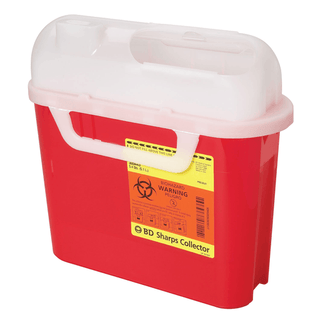 BD PATIENT ROOM SHARPS COLLECTORS - Sharps Collector, 5.4 Qt, Next Generation, Counter Balanced Door, Red, 20/cs (12 cs/plt)(Drop Ship Requires Pre-Approval) | Quantity - 1x CS