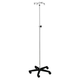 BLICKMAN IV STANDS - IV Stand, Heavy Duty, 4 Hook, Secure Grip Hooks, Wall Saver Base On 718 Casters (DROP SHIP ONLY) | Quantity - 1x EA
