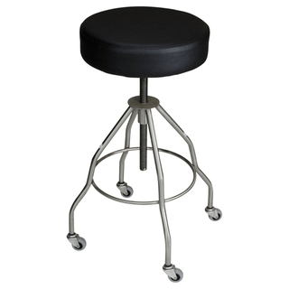 BLICKMAN STOOLS - Deluxe Pneumatic Exam Stool, Height Adjustable (22" - 29"), Black, (5) Leg, Aluminum Base (DROP SHIP ONLY) | Quantity - 1x EA