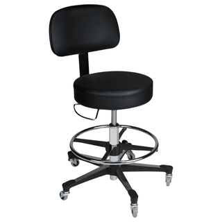 BLICKMAN STOOLS - Deluxe Pneumatic Exam Stool, Height Adjustable (22" - 29"), Black, (5) Leg, Aluminum Base (DROP SHIP ONLY) | Quantity - 1x EA