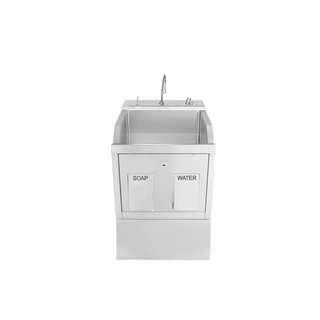 BLICKMAN SCRUB SINKS - Lodi Scrub Sink, (2) Place, Wall Mounted, Knee Action Control, Soap Dispenser, Infrared Water Control (DROP SHIP ONLY) | Quantity - 1x EA