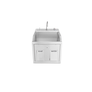 BLICKMAN SCRUB SINKS - Lodi Scrub Sink, (2) Place, Wall Mounted, Knee Action Control, Soap Dispenser, Infrared Water Control (DROP SHIP ONLY) | Quantity - 1x EA