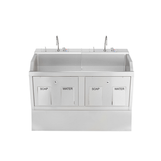 BLICKMAN SCRUB SINKS - Lodi Scrub Sink, (2) Place, Wall Mounted, Knee Action Control, Soap Dispenser, Infrared Water Control (DROP SHIP ONLY) | Quantity - 1x EA