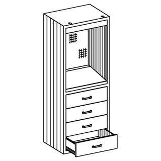 BLICKMAN EQUIPMENT & SUPPLIES CABINETS - Equipment and Supplies Cabinet 35"W x 60"H x 18"D Table Accessories Cabinet, Solid Doors, Peg Board Stainless Steel Lined Interior (DROP SHIP ONLY) | Quantity - 1x EA