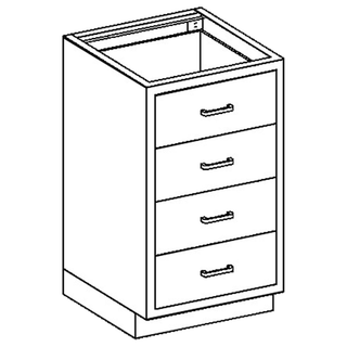 BLICKMAN CASE CABINETS - Base Cabinet 35"W x 35 3/4"H x 22"D, (2) 1/8-1 Drawers (DROP SHIP ONLY) | Quantity - 1x EA