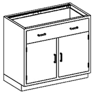 BLICKMAN CASE CABINETS - Base Cabinet 35"W x 35 3/4"H x 22"D, (2) 1/8-1 Drawers (DROP SHIP ONLY) | Quantity - 1x EA