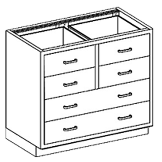 BLICKMAN CASE CABINETS - Base Cabinet 35"W x 35 3/4"H x 22"D, (2) 1/8-1 Drawers (DROP SHIP ONLY) | Quantity - 1x EA